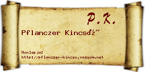 Pflanczer Kincső névjegykártya